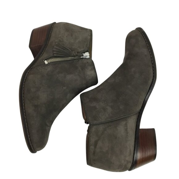 Vionic Serena Womens 7 Suede Ankle Booties Gray Side Zipper - Picture 5 of 13